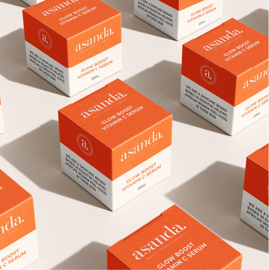 asanda skincare box mockup
